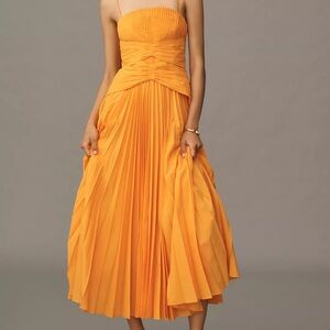 Acler Fairley Drop-Waist Pleated Midi Dress